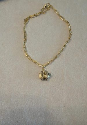 TORNOZELEIRA ELOS FINO GOLD + PINGENTE