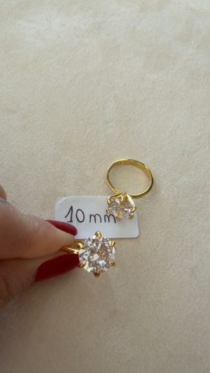 ANEL SOLITARIO 10MM ZIRCONIA GOLD - AJ